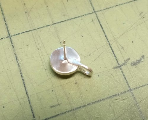 Judy Larson's Domed Stud with Drop Loop - , Metalwork, Cutting, Cutting Tool, Cutters, How To Punch Holes, Hole Punching, Punch A Hole, Stamping, Stamps, Butane Torch, Soldering, Solder, Smooth the flattened loop tail